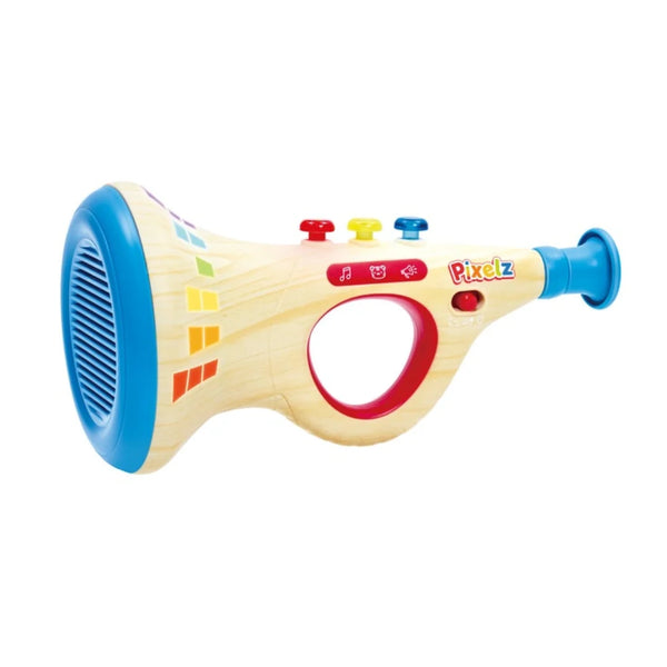 Hape Kids Super Musical Pixel Trumpet Toy Pretend Play– Light Up Interactive Musical/ Hand - Eye Coordination Fun Entertainment HE1228