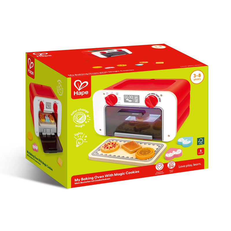 Hape My Baking Oven Kids Pretend Play Set with Magic Cookies- Light Sound Colour Kids Entertainment Fun HE3183