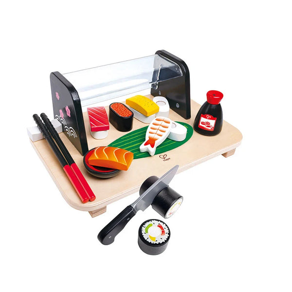 Hape Sushi Time Kids Pretend Toy Set Play– Wooden Fun Colourful Role Play Entertainment Fun HE3186