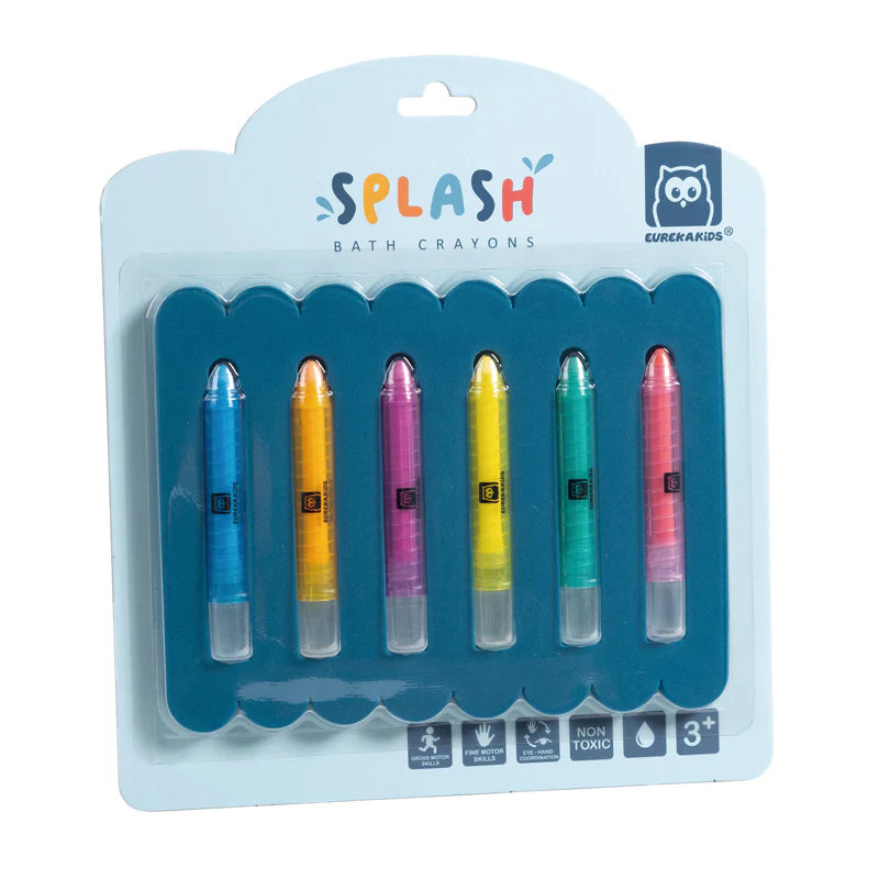 Eureka Kids Bath Bathtub Crayons- 6 Colours/ Draw On Bathroom Tiles Bath Easy To Clean