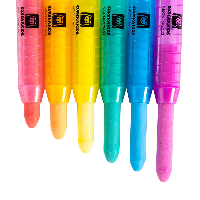 Eureka Kids Bath Bathtub Crayons- 6 Colours/ Draw On Bathroom Tiles Bath Easy To Clean