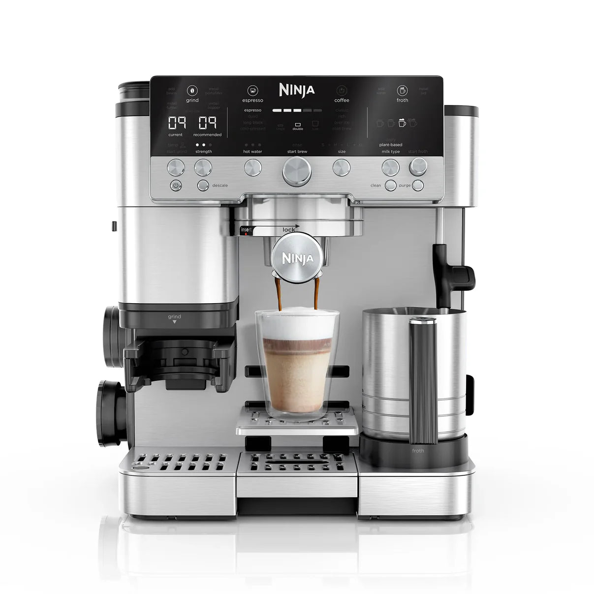 Ninja Luxe Café Premier Manual Espresso Coffee Machine Stainless Steel ES601ANZ