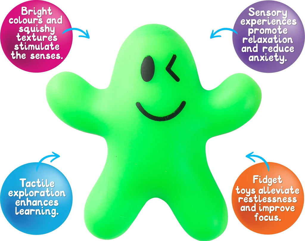 Sensory Sprouts Squish Pal Squishy Stretchy Fidget Fun- Squeeze/ Stretch/ Squish Entertainment Green EVLSSPG