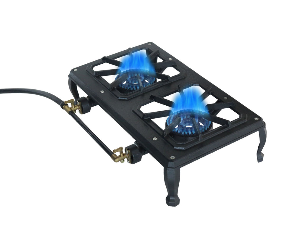 Auscrown Turbo Double Burner Country Cooker With 1.2m Hose- Portable/ Easy To Assemble GB02LP69