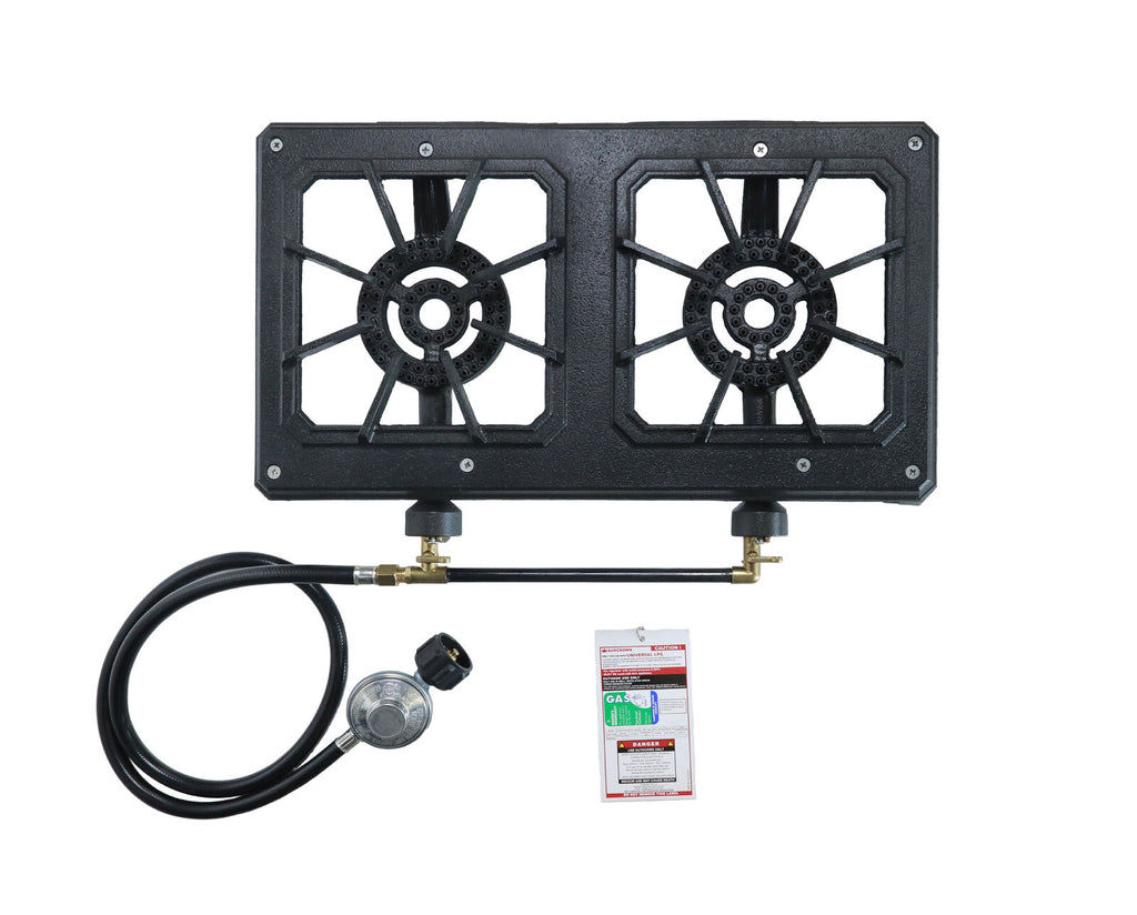 Auscrown Turbo Double Burner Country Cooker With 1.2m Hose- Portable/ Easy To Assemble GB02LP69