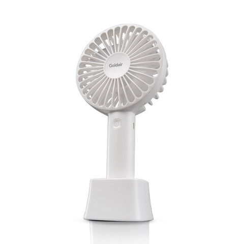 Goldair 10cm Mini USB Rechargeable Handheld Portable Fan- White