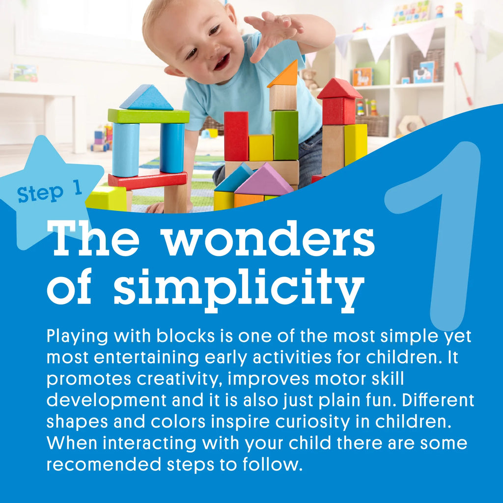 Hape Kids Wooden Maple Blocks– Shapes/ Towers Creativity Development HE0409