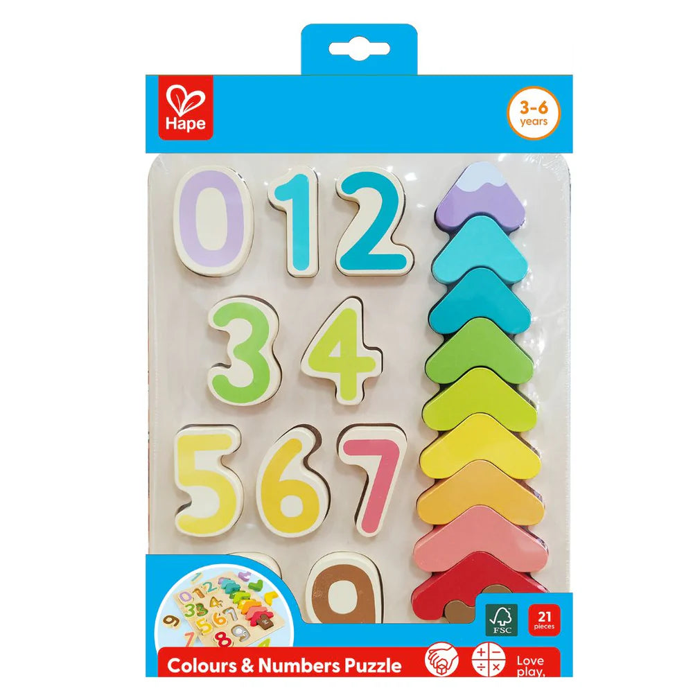 Hape Colours & Numbers Wooden Kids Puzzle – Montessori / Educational Learning Toy For Toddlers HE1657