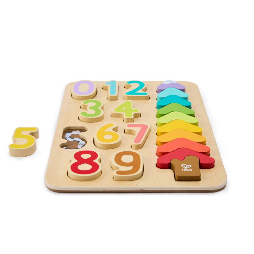 Hape Colours & Numbers Wooden Kids Puzzle – Montessori / Educational Learning Toy For Toddlers HE1657