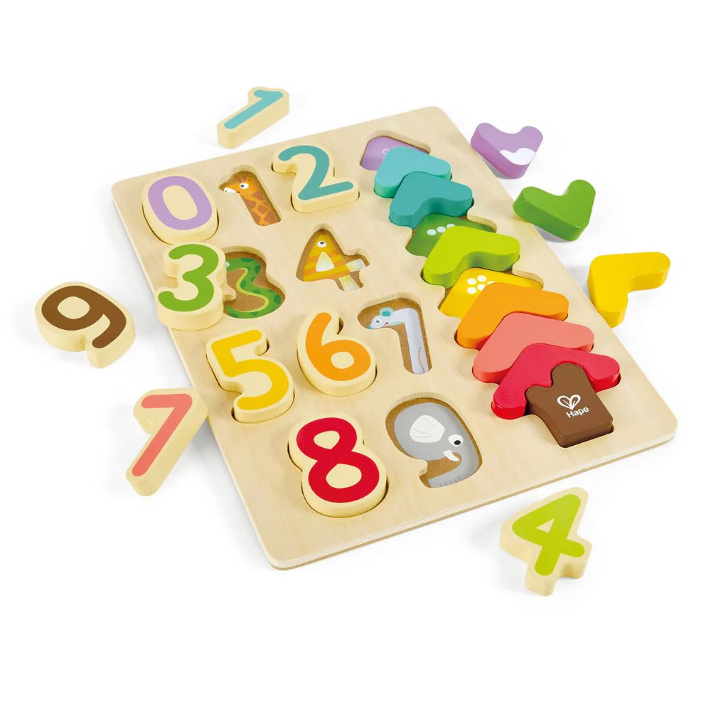 Hape Colours & Numbers Wooden Kids Puzzle – Montessori / Educational Learning Toy For Toddlers HE1657