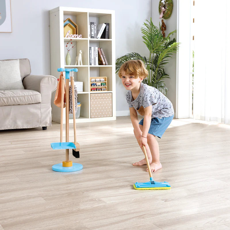 Hape Clean Up Kids Broom Set Pretend Play Toy- Develop Skills/ Roleplay Fun Entertainment HE3055