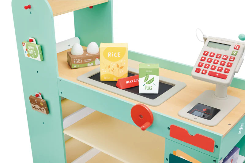 Hape Kids Shop Toy Pretend Smart Play- Customer Supermarket/ Shop Keeper/ Cashier HE3233