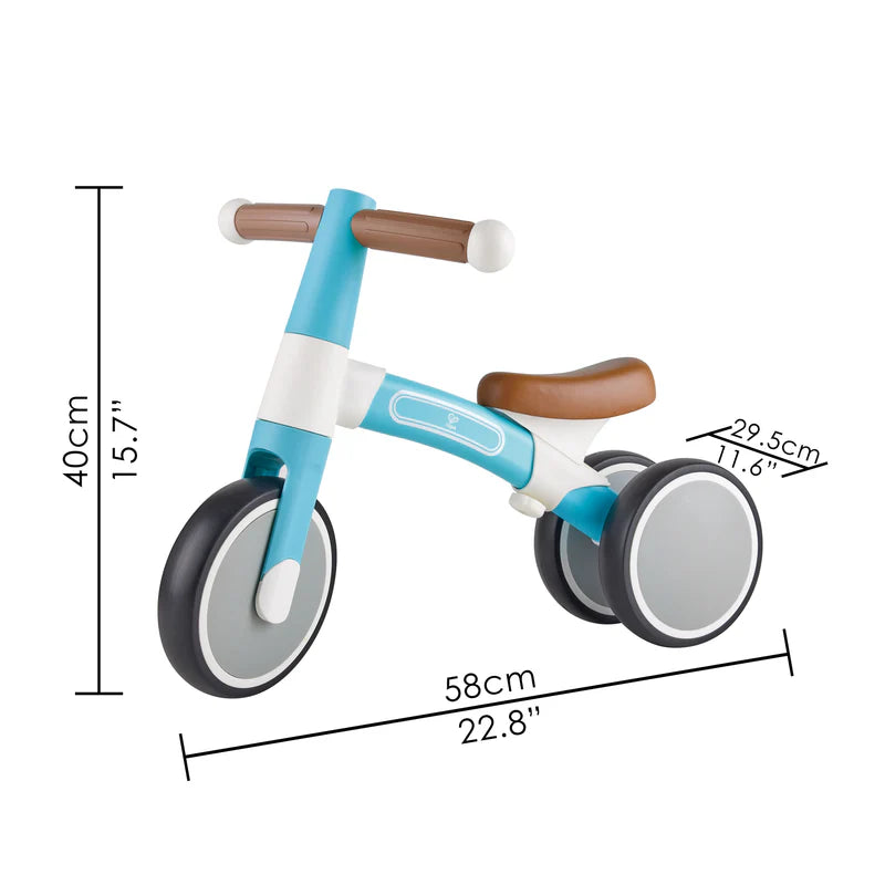 Hape Kids First Ride Balance Bike Bicycle– Lightweight Design/ Three Wheeled Adjustable Blue HE8652
