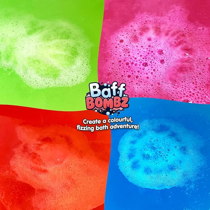 2PK Zimpli Kids Baff Bombz Bath Fun 8 Pack- Colour- Changing Fizzing Bath Bombs Entertainment Play GE6580