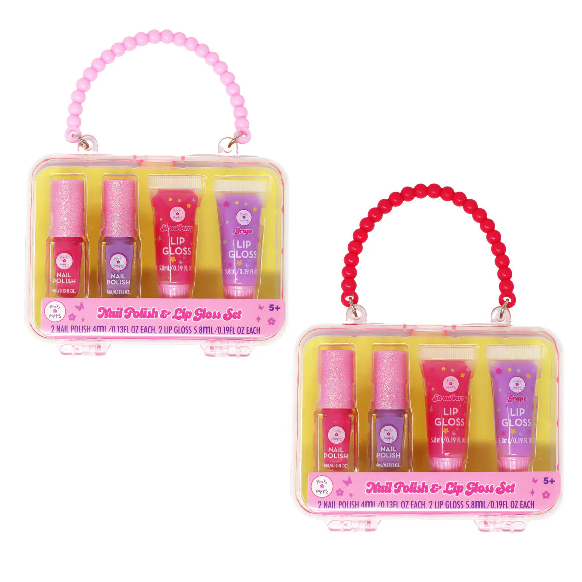 Pink Poppy Handbag Makeup Set Nail Polish/ Lip Gloss- Lightweight/ Compact KHI003