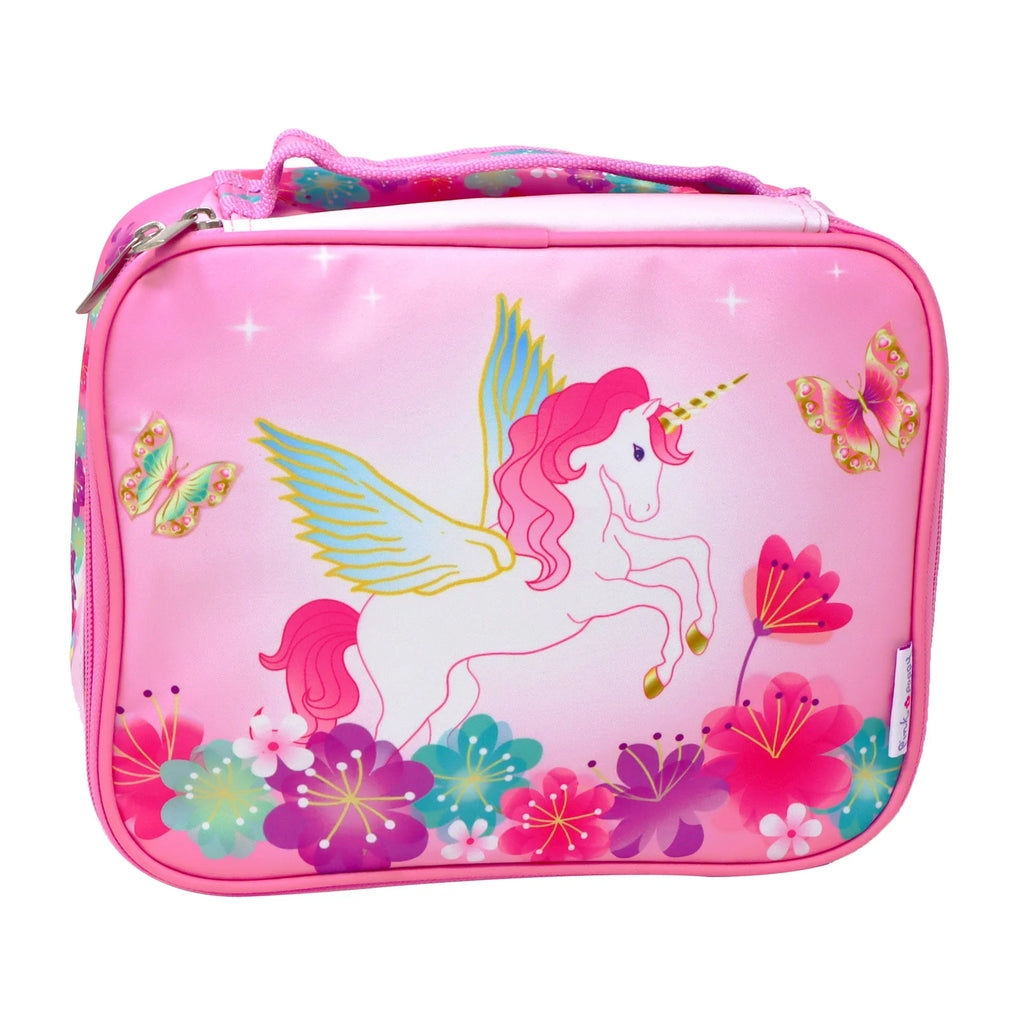 Pink Poppy Unicorn Rainbow Insulated Lunch Box Bag- Soft Handle/ Dual Zipper Perfect For School
