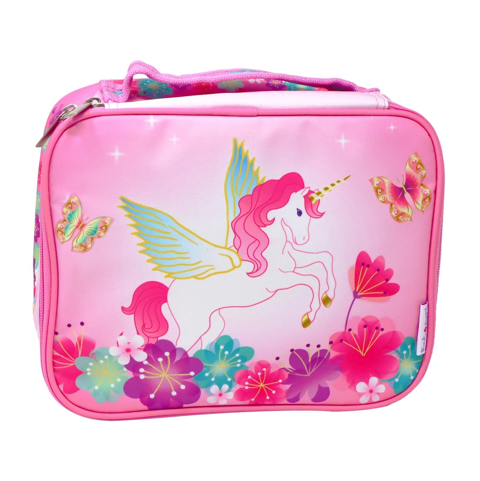 Pink Poppy Unicorn Rainbow Insulated Lunch Box Bag- Soft Handle/ Dual Zipper Perfect For School