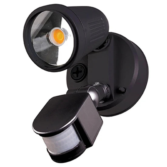 Mercator Otto II 1Lt LED Security Floodlight With PIR Motion Sensor- Adjustable Heads/ PIR Motion Sensor MXD6711BLK-SEN