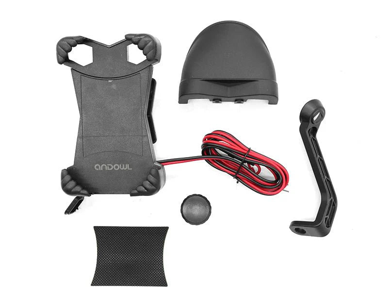 Andowl Motorbike Phone Holder Charger Cradle Wireless Motorcycle- Attaches To Handle/ Shock Absorber Q-SJ52