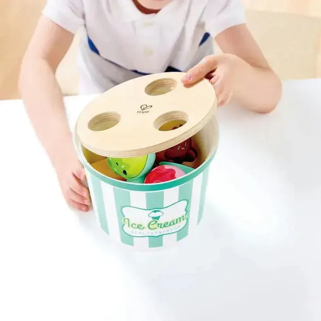 Hape Scoop & Serve Kids Ice Cream Set Pretend Play Toy- Musical Play Modes/ Perfect For Motor Skills HE3225