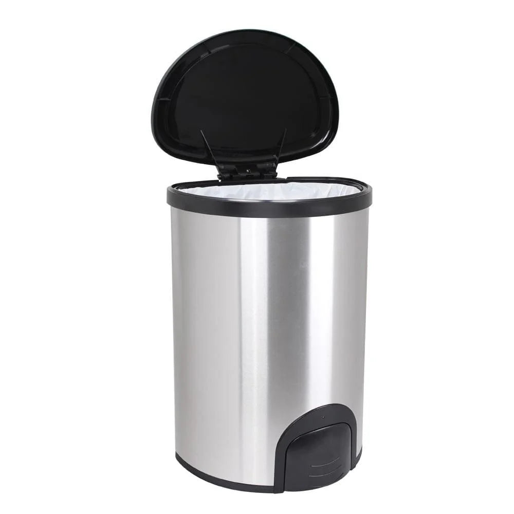 White Magic 20L Litre Stainless Steel Smart Bin Toe Tap Operation- Automatic Soft Close Function/ Perfect For Kitchen/ Bathroom WM-SB20L