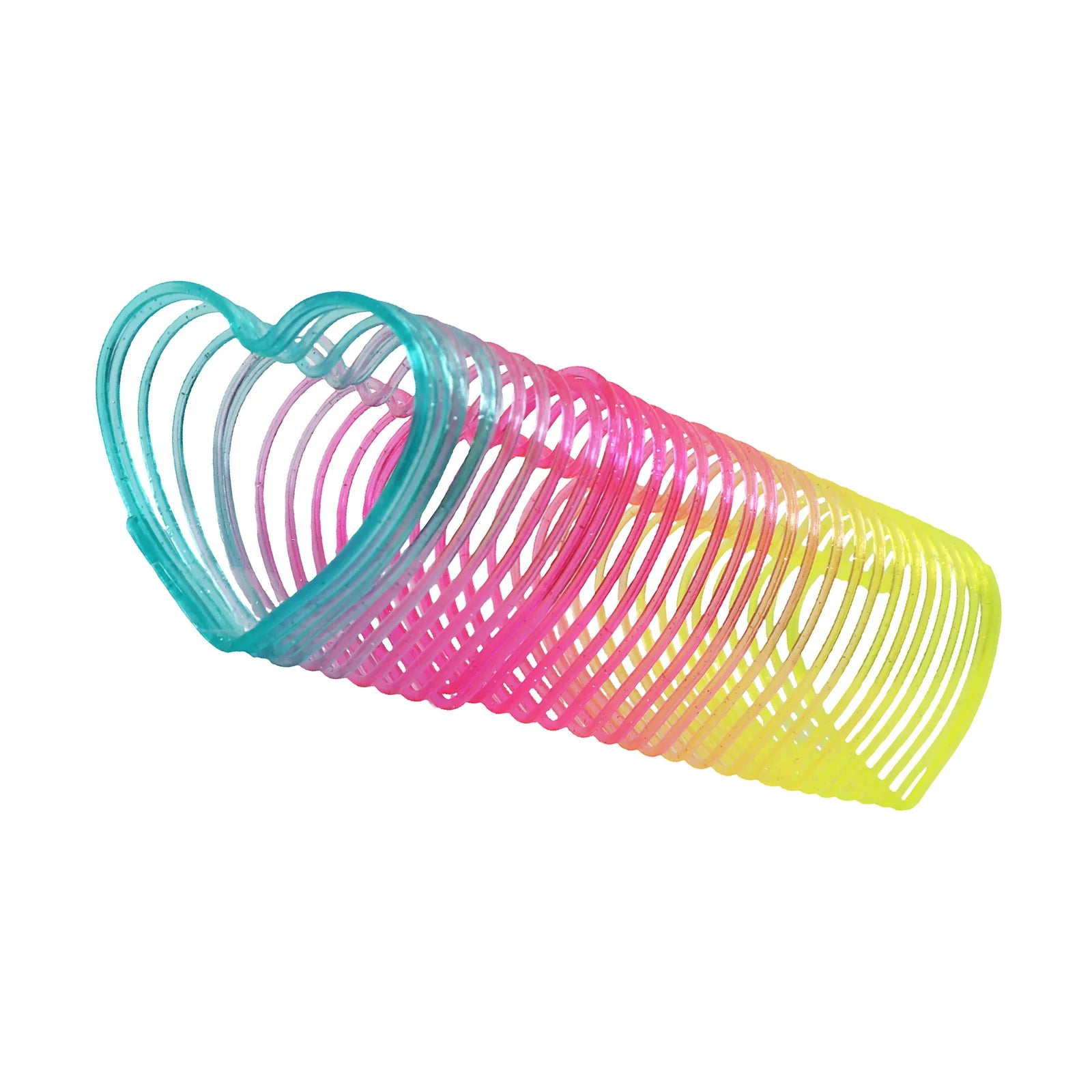 3PK Pink Poppy Shaped Kids Rainbow Glitter Spring- Stretches/ Bounces/ Flips Different Shapes Assorted