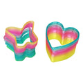 3PK Pink Poppy Shaped Kids Rainbow Glitter Spring- Stretches/ Bounces/ Flips Different Shapes Assorted