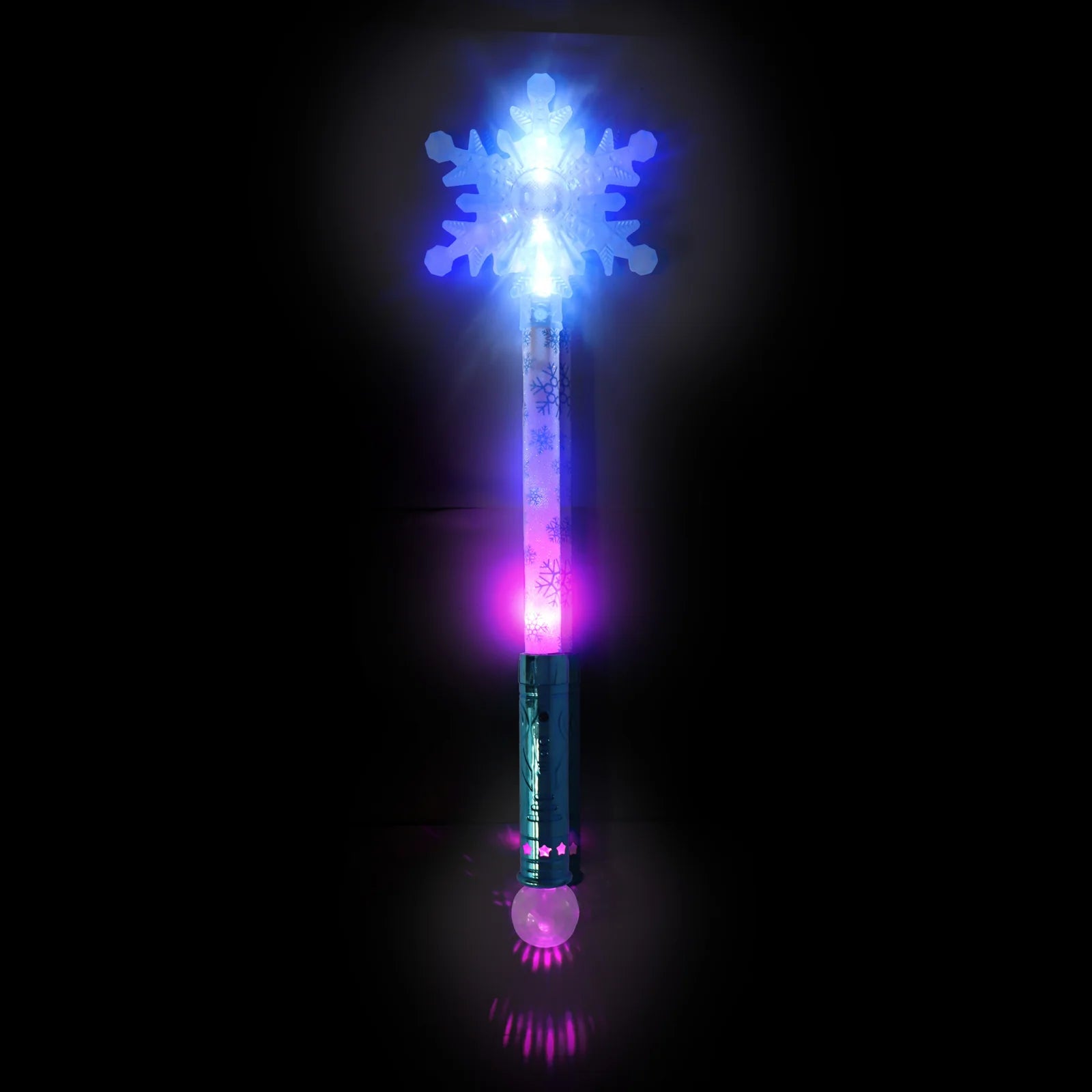 Pink Poppy Magical Snowflake Design Kids Light-Up Wand – LED Lights/ Strobe Flash TYWE001