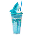 Pink Poppy Kids Fin-Tastic Shark Drinking Sipping Cup Lightweight Neon Blue
