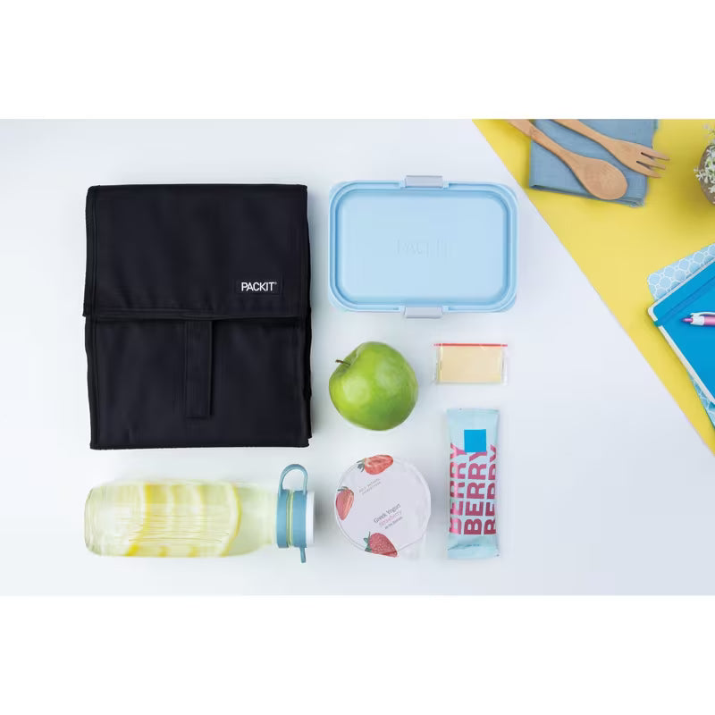 PackIt Freezable Lunch Bag Cooler Box- Keep Food/ Drinks Cold Black 72005