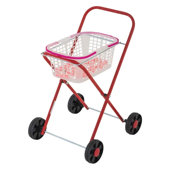 Orbit Kids Metal Clothes Trolley Toy Pretend Play With Colourful Pegs- Folding/ Removable Laundry Basket BO955