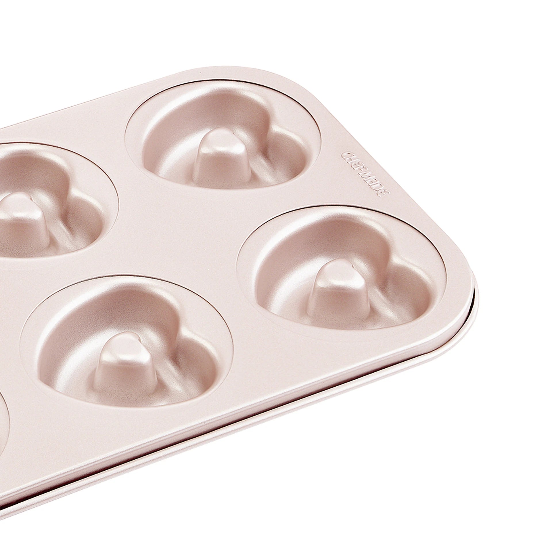 Chefmade 6 Cup Heart Pan Donut & Mini Cake Pan Bakeware – Non Stick/ Bakery Quality Treats/ Perfect For Occasions/ Gifting