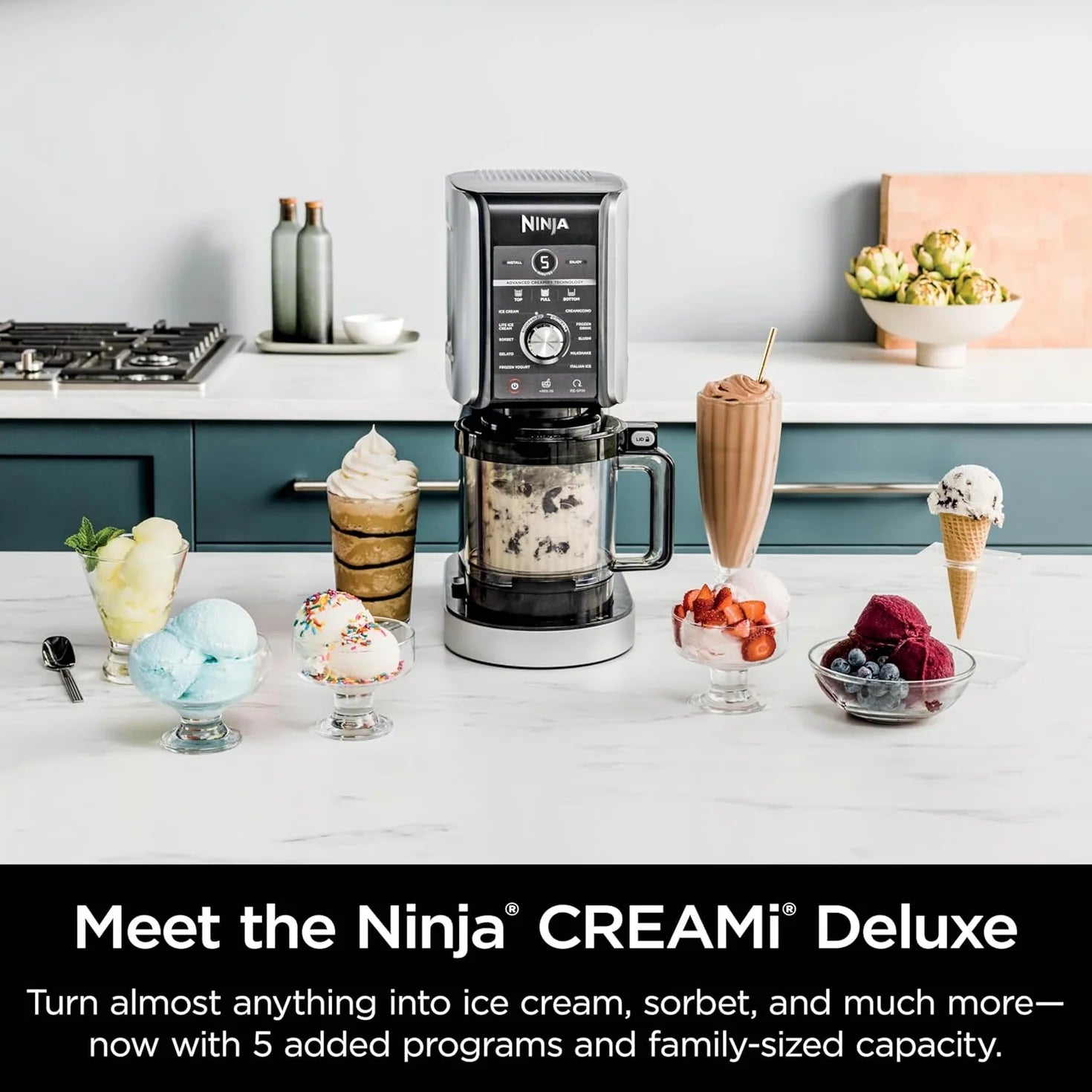 Ninja CREAMi Deluxe 11- In- 1 Ice Cream & Frozen Treat Maker- Sorbet/ Gelato/ Creamify Technology NC501