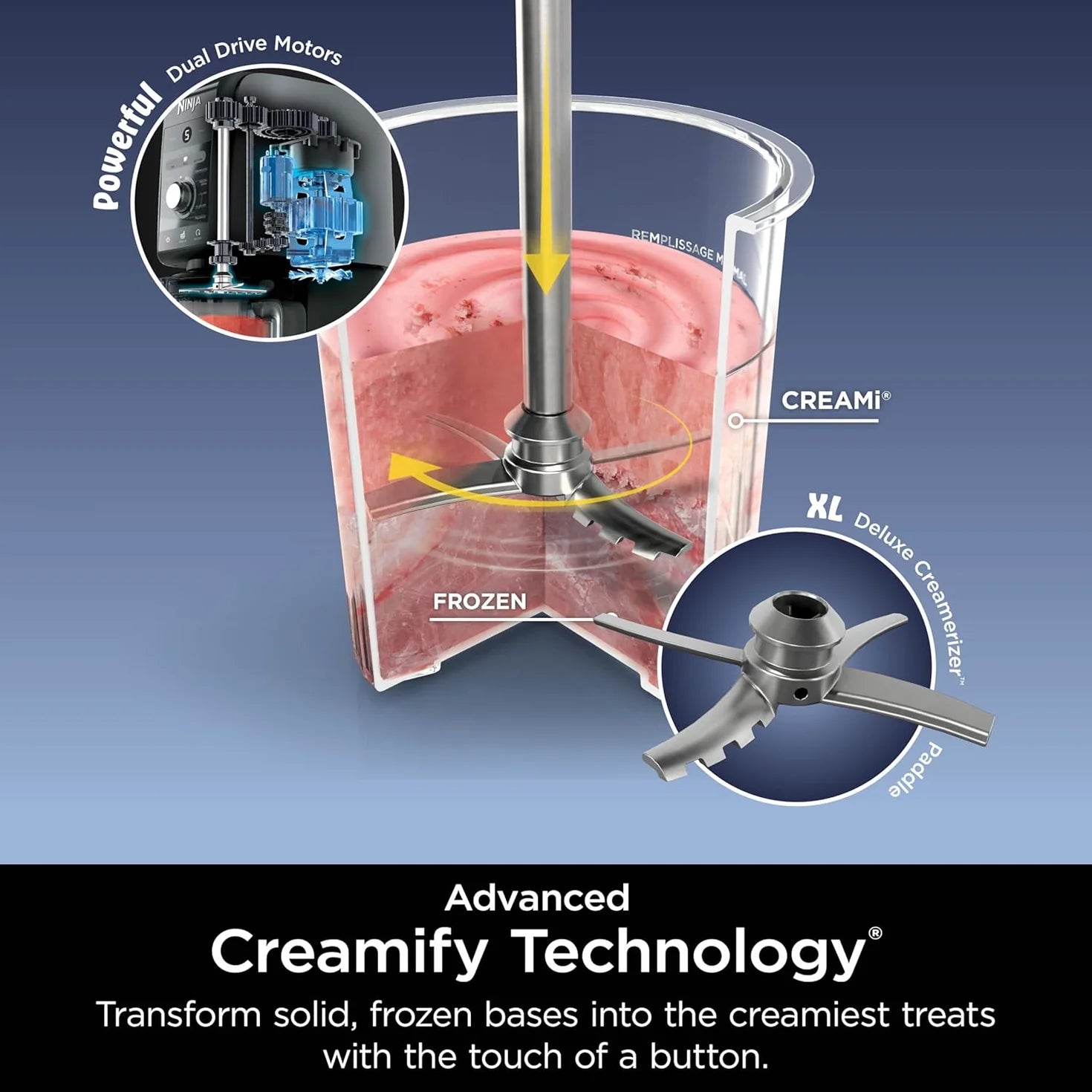 Ninja CREAMi Deluxe 11- In- 1 Ice Cream & Frozen Treat Maker- Sorbet/ Gelato/ Creamify Technology NC501