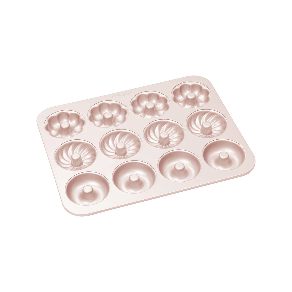 Chefmade 12 Cup Donut Pan Bakeware Mixed Shapes- Non-Stick/ Donut Bite Sized Treats