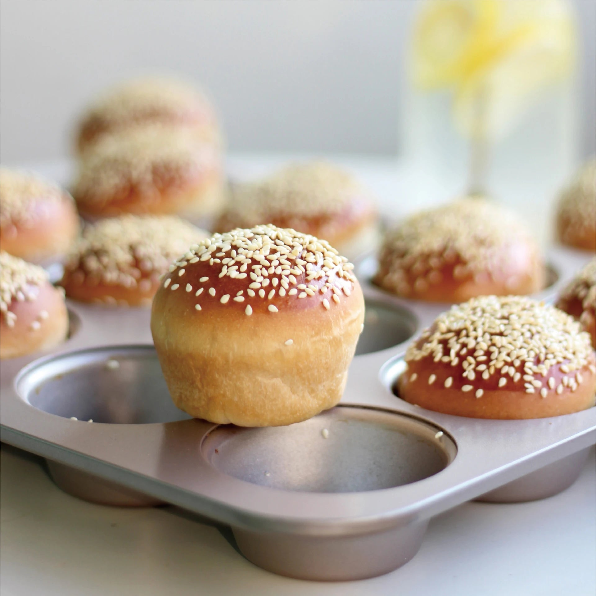 Chefmade 12 Cup Muffin Pan Bakeware- Perfect For Cupcakes/ Mini- Bakes Brown Healthy Baking