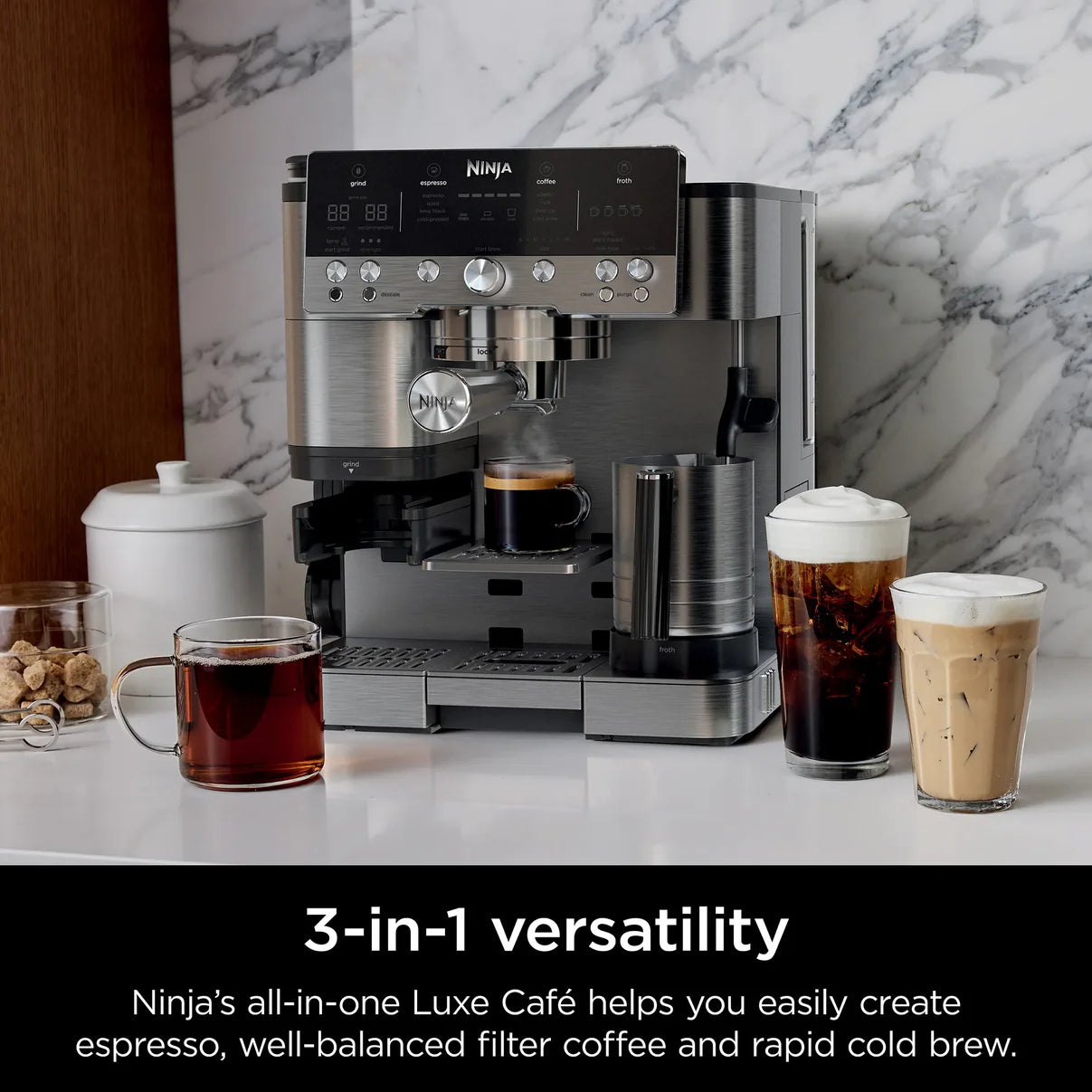 Ninja Luxe Café Premier Manual Espresso Coffee Machine Stainless Steel ES601ANZ