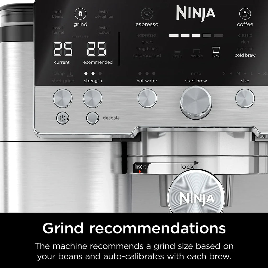 Ninja Luxe Café Premier Manual Espresso Coffee Machine Stainless Steel ES601ANZ