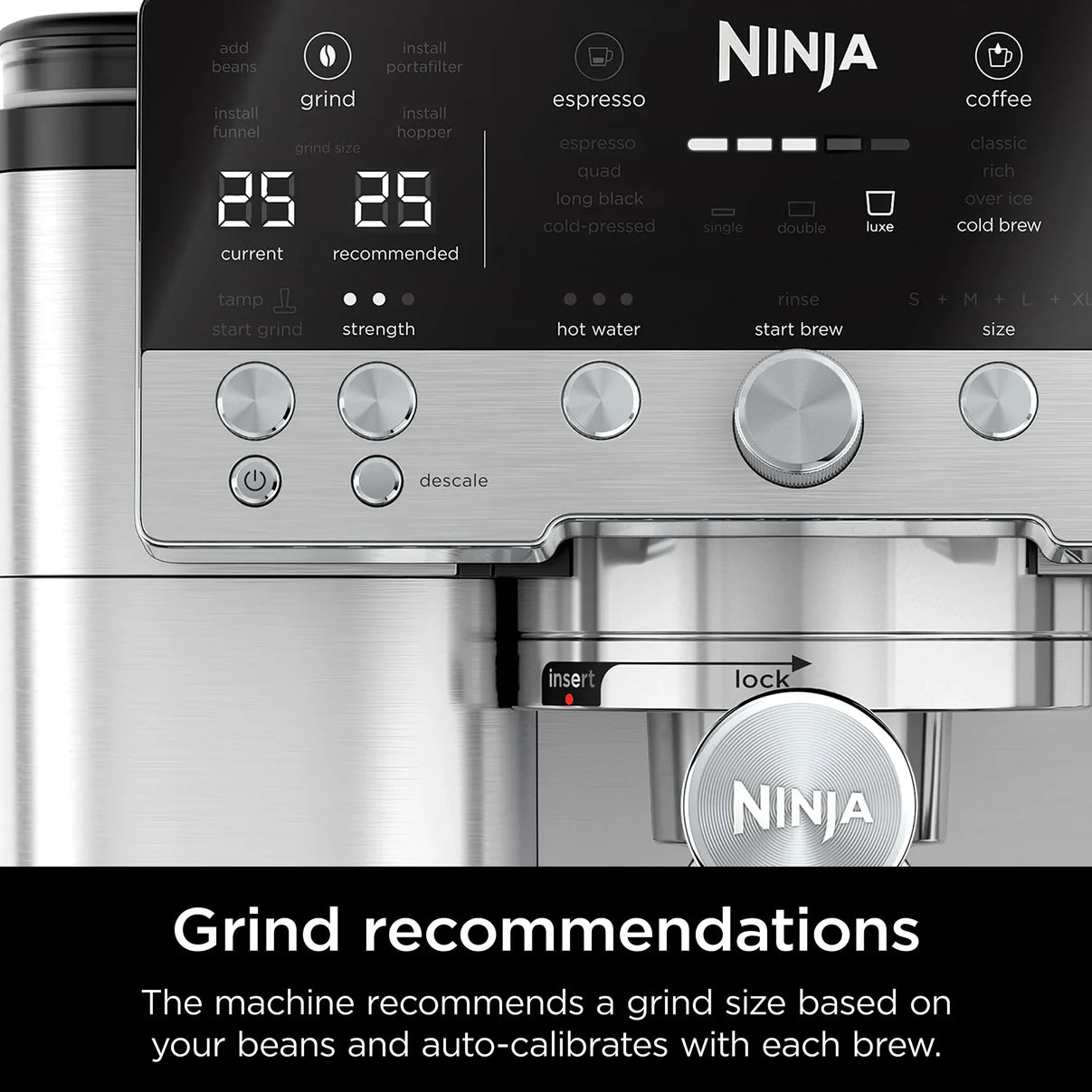 Ninja Luxe Café Premier Manual Espresso Coffee Machine Stainless Steel ES601ANZ