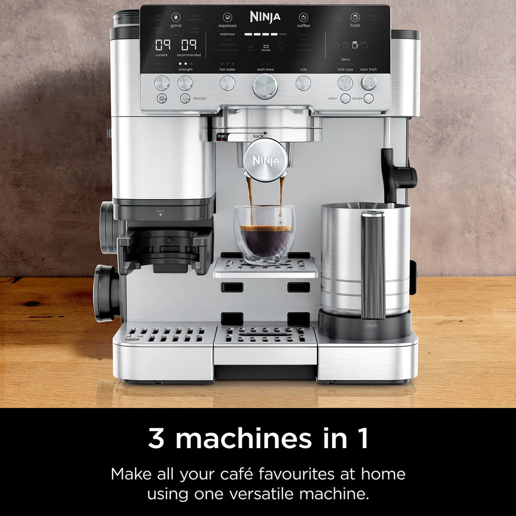 Ninja Luxe Café Premier Manual Espresso Coffee Machine Stainless Steel ES601ANZ