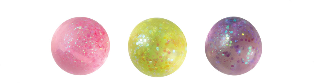 Sensory Sprouts 3 Pack Galaxy Glitter Squishies Balls- Stress Relief Sensory Play/ Squeeze/ Stretch Kids Adults Fun EVLSGB2