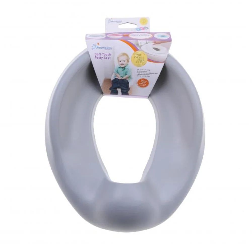 DreamBaby Contoured Soft Touch Comfy Potty Seat Toilet Training Grey – Soft Cushioned/ Anti- Slip Lightweight Portable F697