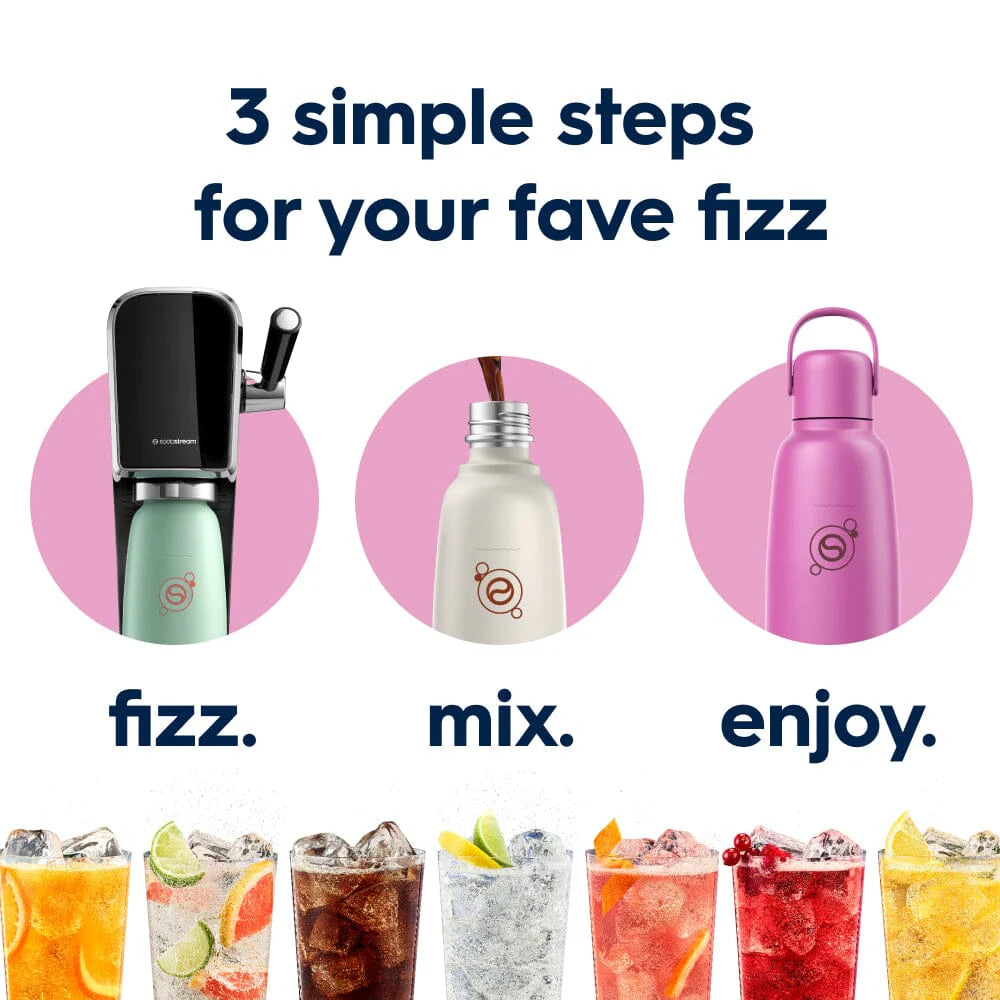 SodaStream Fizz & Go 900ml Insulated Stainless Steel Bottle-Sparkling Water/ Carbonated Drink Bottle Guava 1062419610