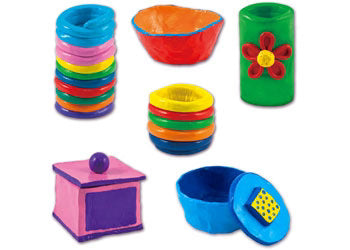 Galt Kids First Pottery Activity Kit Set- Air Drying Clay/ Ceramic Paints/ Fine Motor Skills Fun Entertainment GN3466