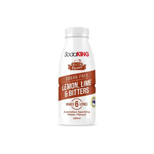 SodaKing Sugar Free Lemon Lime Bitters Syrup 250ml Drinking Soda Mix- Makes Up To 6 Litres
