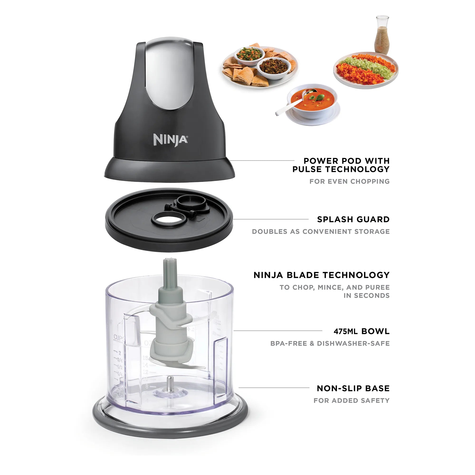 Ninja Professional Stackable Chopper- Perfect For Chopping/ Mincing/ Pureeing NJ100ANZ