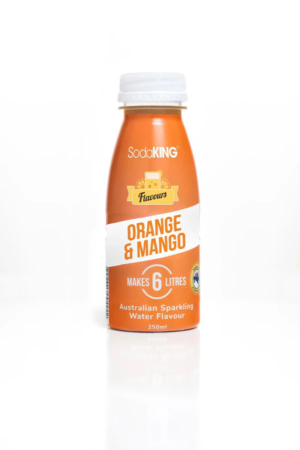 SodaKing Classic Orange Mango Sparkling Syrup Soda Water Drink Mix- Makes 6 Litres