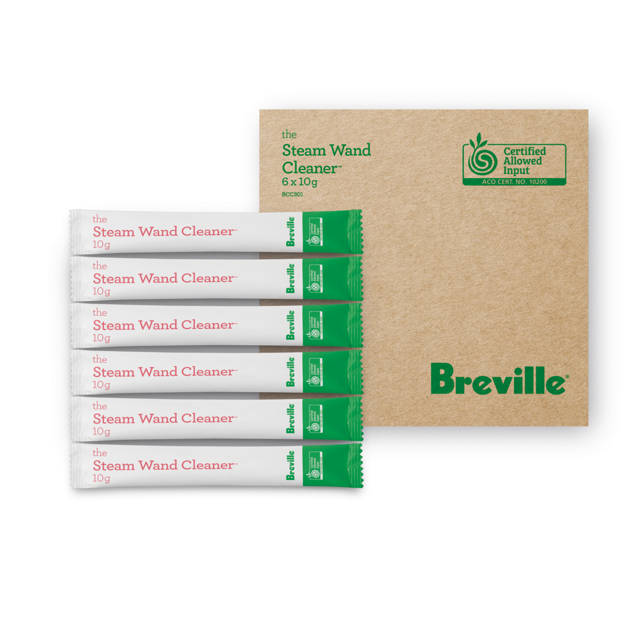Breville 6PK Pack The Steam Wand Cleaner Sachet For Coffee Machine- Easy Cleaning Process BCC301NEU0ZAN1