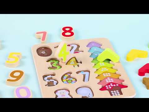 Hape Colours & Numbers Wooden Kids Puzzle – Montessori / Educational Learning Toy For Toddlers HE1657