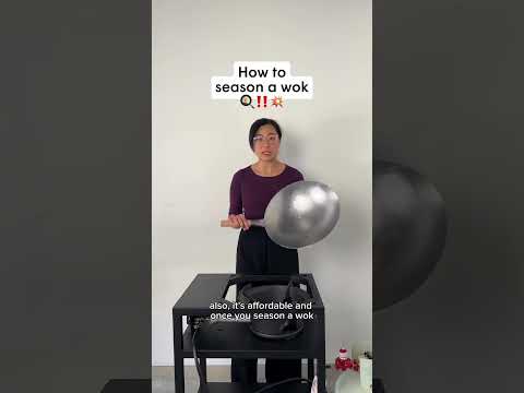 Auscrown 15" Carbon Steel Iron Wok Cooker With Wooden Handle- Perfect For Cooking KMWH115